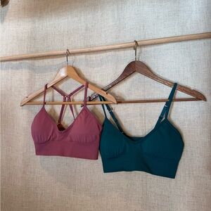 lululemon athletica Ribbed Sports Bra Set - Pink and Teal
